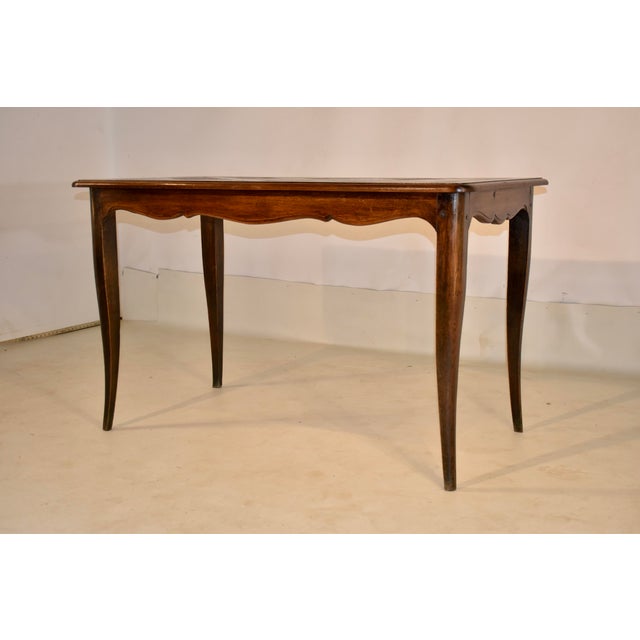 Late 19th century oak parqueted table from France. This is a lovely table with a banded and beveled edge surrounding a...