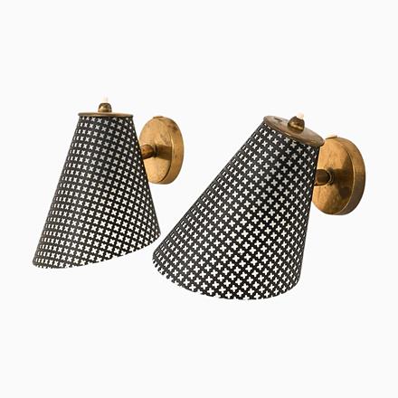 Scandinavian Modern Brass Wall Lamps, 1950s, Set of 2 For Sale - Image 9 of 9