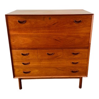 Vintage 1960s Peter Hvidt & Orla Molgaard Danish Modern Teak Dresser Desk For Sale