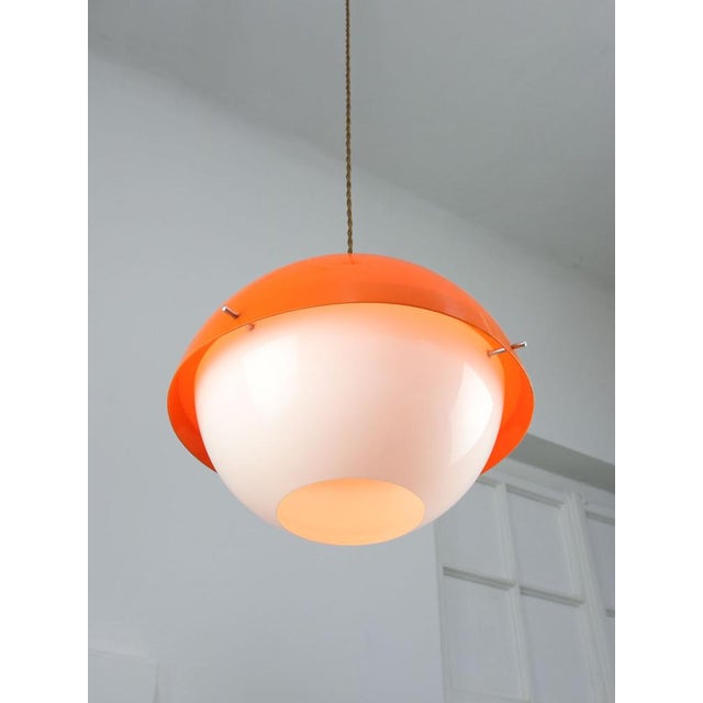 Space Age Italian Orange Acrylic Glass Pendant Lamp, 1970s For Sale - Image 12 of 18
