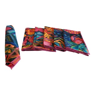 Colorful Tropical Napkins - Set of 6 For Sale