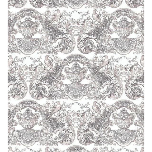 Contemporary Nicolette Mayer through The House of Scalamandre William & Mary Wallcovering, French Gray For Sale - Image 3 of 3