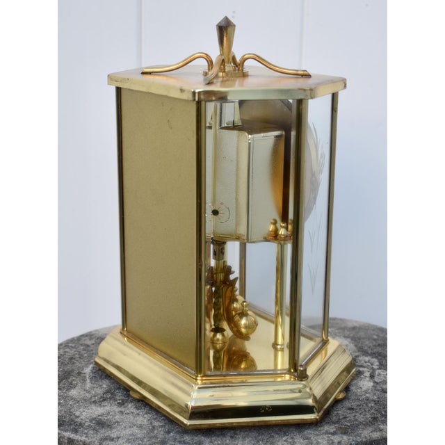 Share Welby Kieninger Obergfell Clock Vintage 400 Day Anniversary Brass Hexagon Glass For Sale - Image 13 of 17