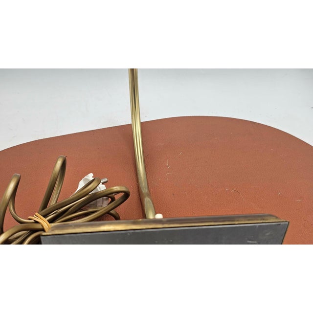 Metal Vintage Brass Banker Lamp, 1970s For Sale - Image 7 of 8