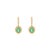 14k Solid Gold Oval Cut Emerald Earrings With Diamond Accents- A Pair For Sale - Image 4 of 10