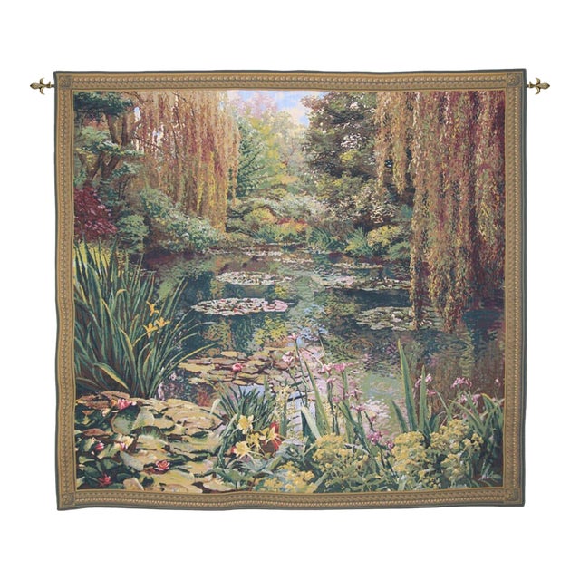 Monet's Garden Loom Woven Tapestry - 205 X 222 Cm (6'9" X 7'3) - Requires Rod Size 6 For Sale