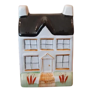 Vintage English Majolica House Cottage Bank