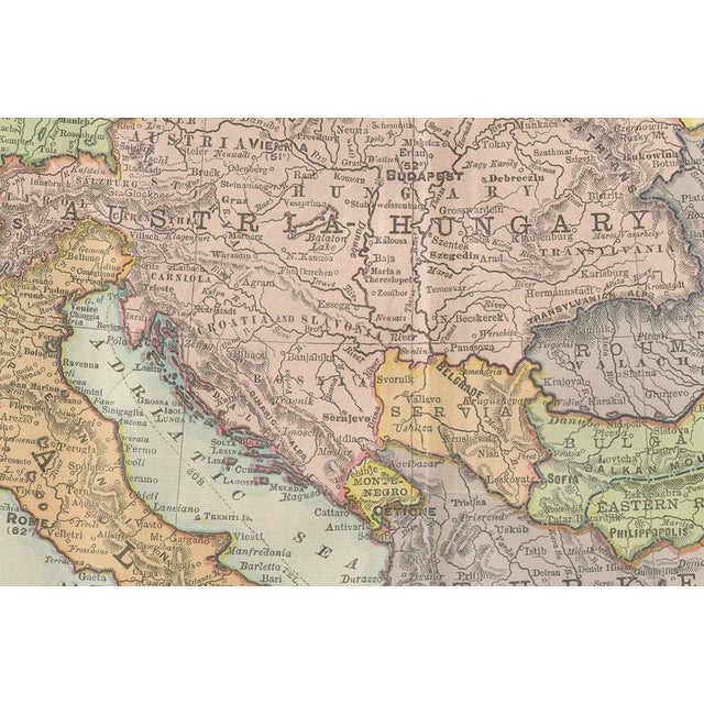 19th Century Antique Map of Europe Before the First World War by Rand McNally, 1899 For Sale - Image 5 of 12