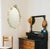 Vintage Carolina Mirror, Cream Oval Floral & Leaf Wall Mirror With Gold Highlights For Sale - Image 12 of 14