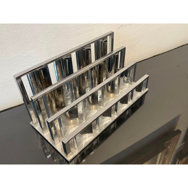 Modernist Chrome-Plated Metal Desk Set by Jacques Adnet, 1930, Set of 3 For Sale - Image 16 of 18