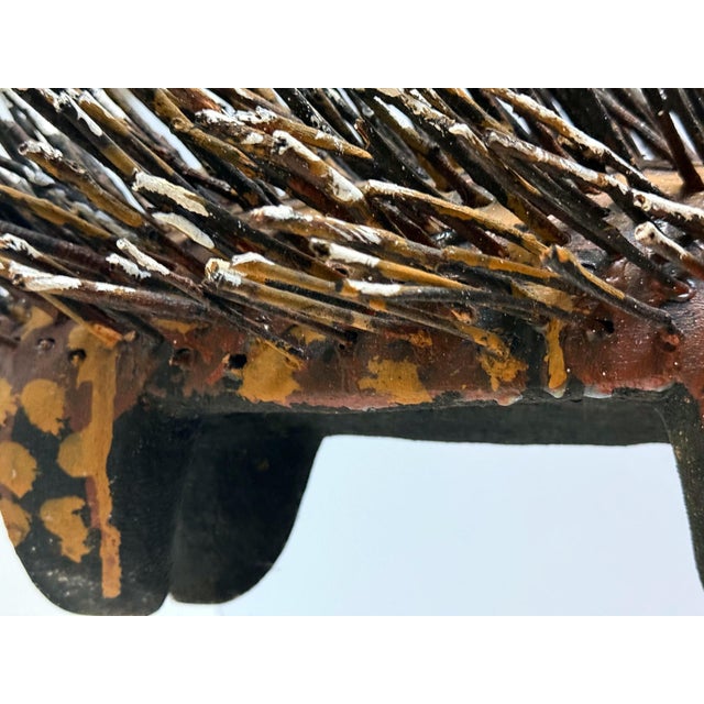 Australian Aboriginal Wood Sculpture with Ochre Echidna Bob Burruwal For Sale - Image 9 of 13
