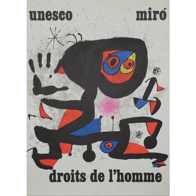 Joan Miro, UNESCO Droits de l'homme, Lithograph For Sale
