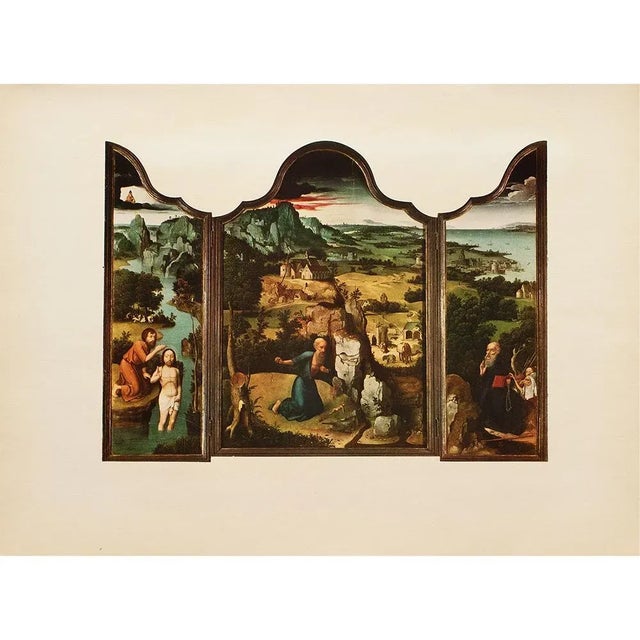 1956 After Joachim Patinir "The Penitence of St. Jerome", Vintage Full-Color Print For Sale In Dallas - Image 6 of 8