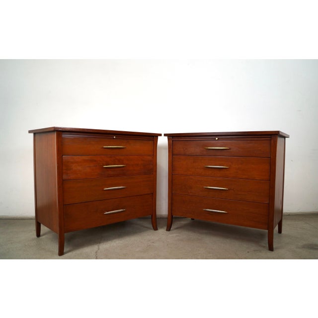 Pair of vintage 1950's Mid century Modern dressers for sale. They are really solid and well built, and were manufactured...