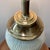 Vintage Large Ivory Porcelain Embossed Leaf Design & Brass Lamp Footed Base by Ethan Allen For Sale - Image 9 of 12