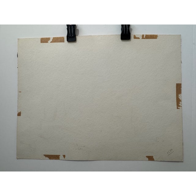 Henry Emil Salloch Original Watercolor on Paper Grand Gréves, 1957. For Sale In Atlanta - Image 6 of 7