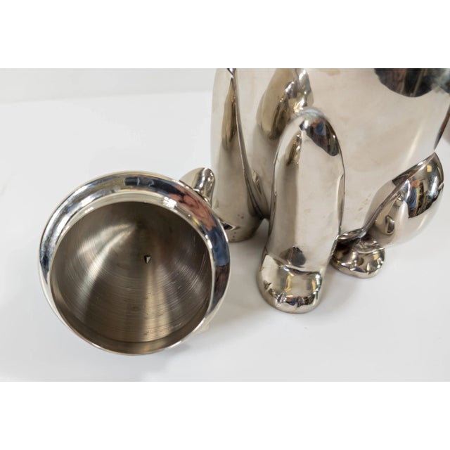Mid-Century Modern Art Deco Style Chrome Polar Bear Cocktail Shaker For Sale - Image 9 of 12