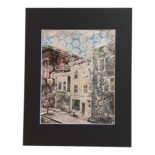 Contemporary Monotype of Hudson Ny by Sandra Wright For Sale