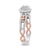 14K Rose Gold Plated .925 Sterling Silver 3/8 Cttw Round Diamond Double Frame Cross-Over Split Shank Engagement Ring (I-J Color,I2-I3 Clarity) Size 6 For Sale - Image 4 of 6