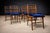 Mid-Century Modern Set of Eight Dining Chairs in Caviuna Wood & Fabric, Giuseppe Scapinelli, 1950s - Lot 685 For Sale - Image 3 of 14
