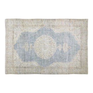1960s Vintage Anatolian Oushak Handmade Hand Knotted Rug With Natural Colors,7'3"x11' For Sale