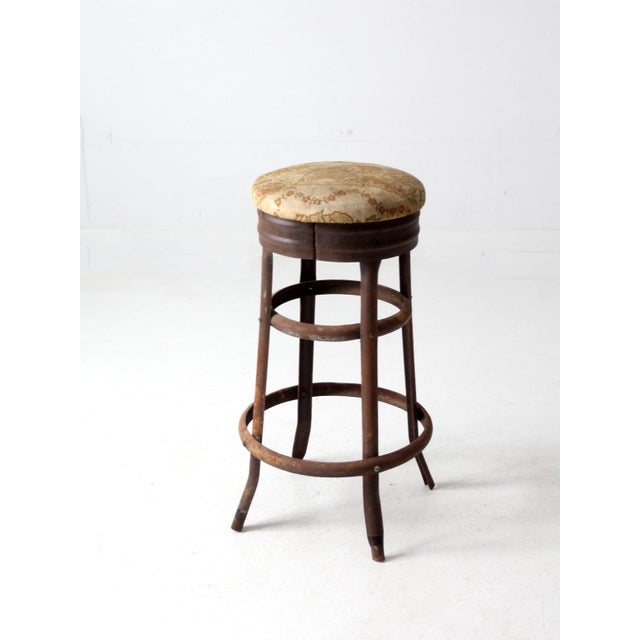 Metal Antique Industrial Stool For Sale - Image 7 of 12