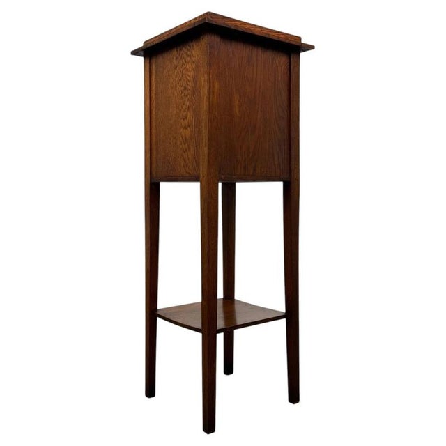 Antique Early 20th Century English Arts and Crafts Oak Cabinet For Sale - Image 9 of 11