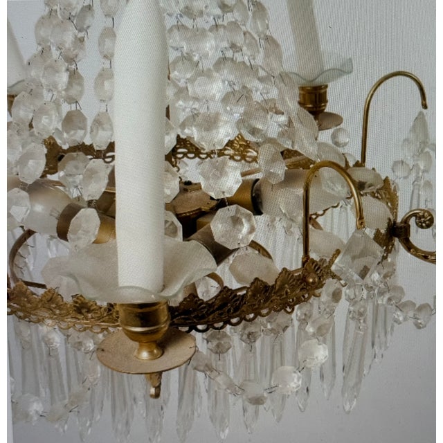 Crystal Prism Chandelier, 1970s For Sale - Image 4 of 7