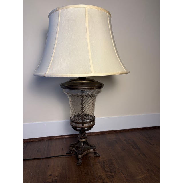 Fine Art Lamps Neoclassical Twisted Glass & Patinated Metal Urn Table Lamp For Sale In Phoenix - Image 6 of 10