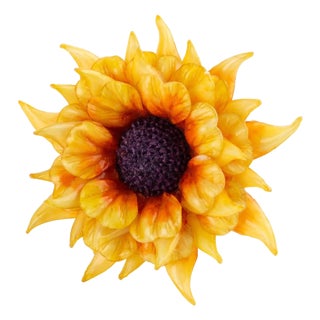 Cilea Paris Yellow and Orange Resin Brooch Giant Sunflower For Sale