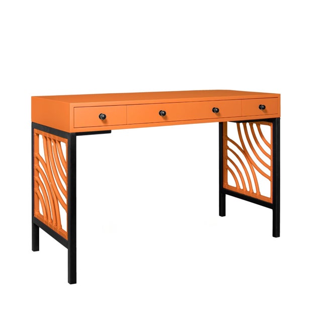 Orange Swirl Writing Desk - Orange For Sale - Image 8 of 8