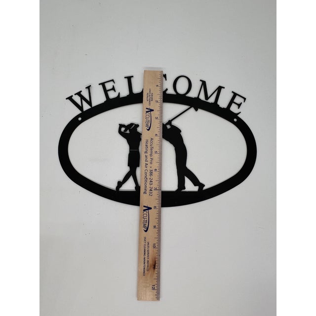 Figurative Metal Welcome Sign Golf Theme For Sale - Image 3 of 5
