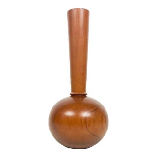 Vintage Kauri Turned Wood Vase For Sale