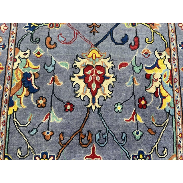 2000 - 2009 Slate Gray Persian Style Floral Rug, 3'3" X 5' For Sale - Image 5 of 16