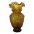 Mid 20th Century Amber Glass Ruffled Rim Statement Vase For Sale
