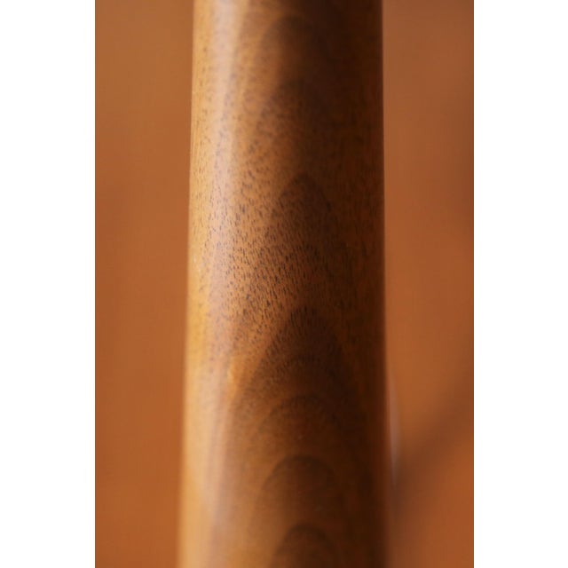 Wood Vintage Gerald Thurston for Lightolier Scandia Brass Milk Glass Table Lamp For Sale - Image 7 of 11
