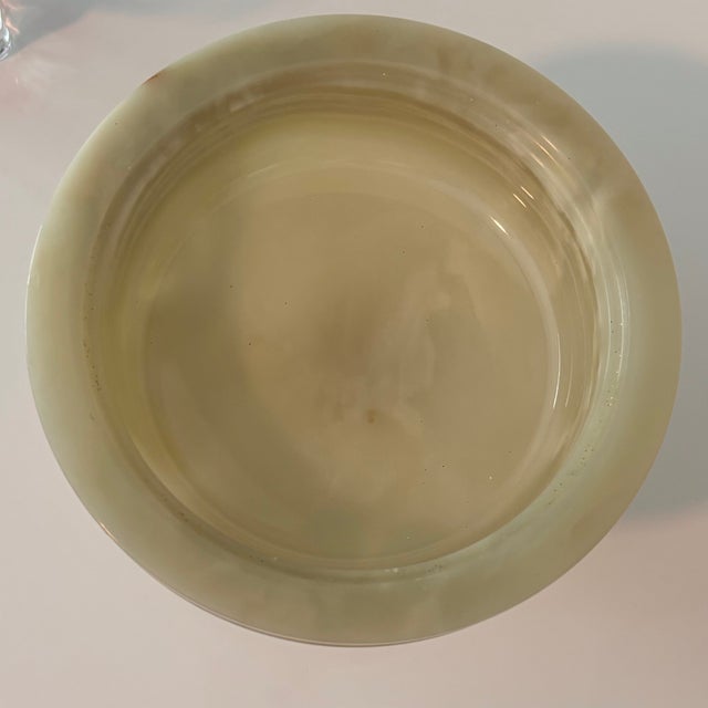 Mid 20th Century Italian Vide Poche Green Onyx Pedestal Compote Bowl For Sale In Dallas - Image 6 of 12