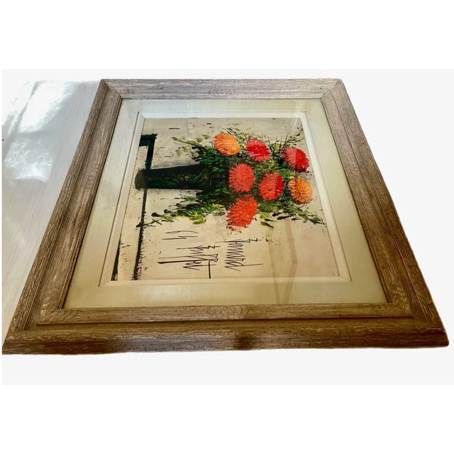 1960s Bernard Buffet (1928-1999) Large Floral Still Life Lithograph "Soucis, Les Soucis D'Oeillets(1964)" For Sale - Image 5 of 9