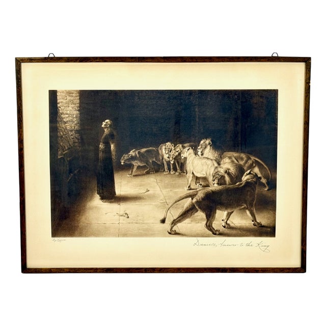 After Briton Riviere, Daniel's Answer to the King, Lithograph, 1900s For Sale
