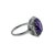 Mid 20th Century 10k White Gold Oval Amethyst and Diamond Halo Ring, Size 6.5 For Sale - Image 4 of 9