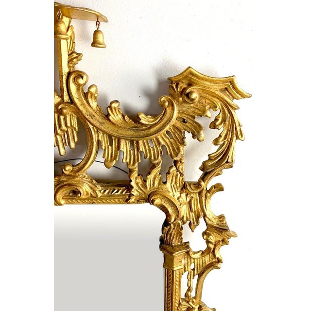 Chinese Chippendale Gilt Wood Carved Frame Pagoda Mirror George III Style For Sale In New York - Image 6 of 9
