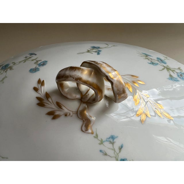 Limoges, France Vintage French Haviland Limoges Blue Floral Covered Serving Dish For Sale - Image 4 of 13
