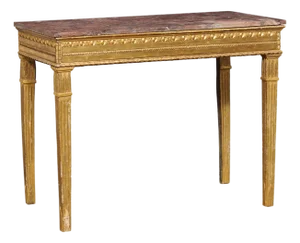 18th Century Italian Gilt Console with Marble Top
