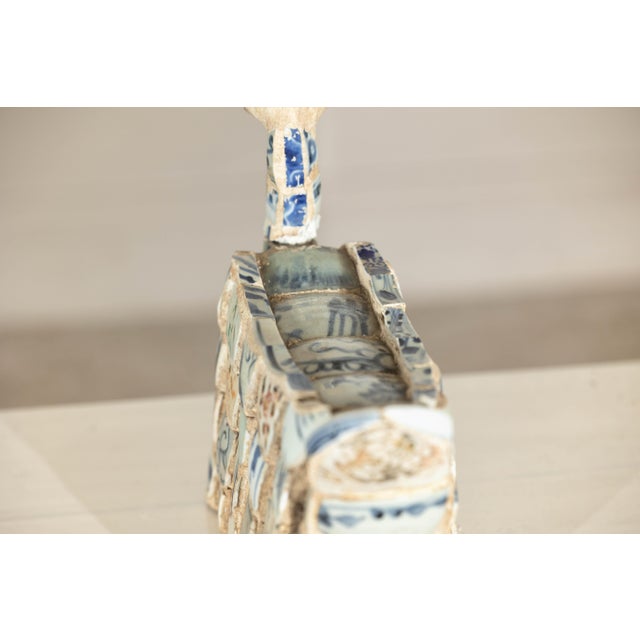 Chinese Patchwork Porcelain Duck Sculpture with Blue-and-White Shards For Sale - Image 12 of 12