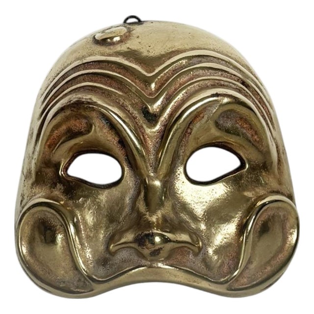 Brass Mask Sculpture, France, 1960 For Sale