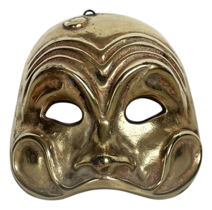 Brass Mask Sculpture, France, 1960