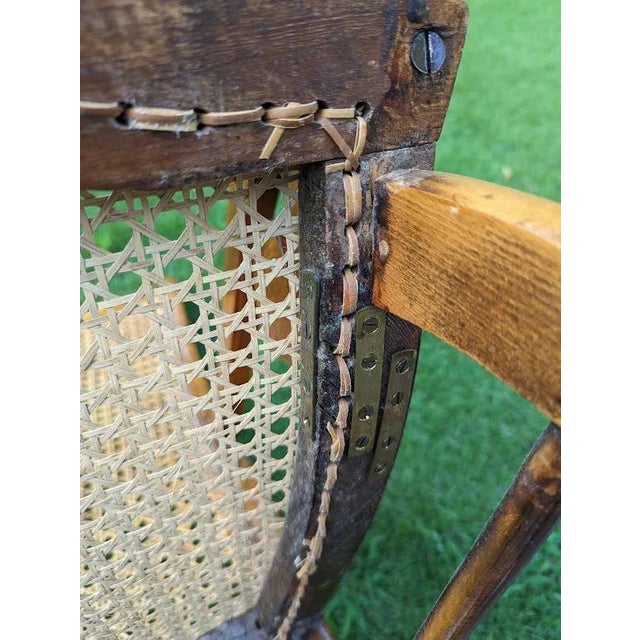 19th Century Caribbean St. Croix Regency Mahogany Rocking Chair With Caned Seat For Sale - Image 12 of 13