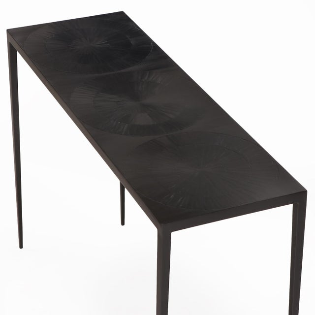 Metal A Pair of Iron Console Tables in the Manner of Jean-Michel Frank For Sale - Image 7 of 8