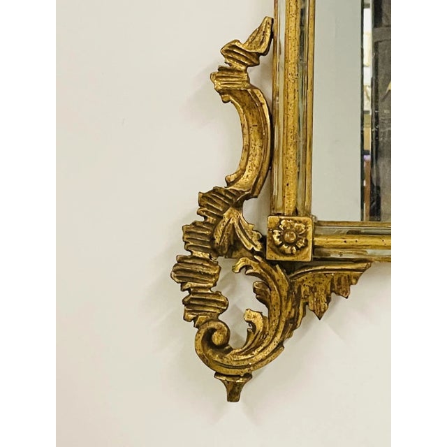 Mid 20th Century Italian Wall, Console, Mantle or Pier Mirror. 1930s. Gilt Gold, Carved For Sale - Image 5 of 9