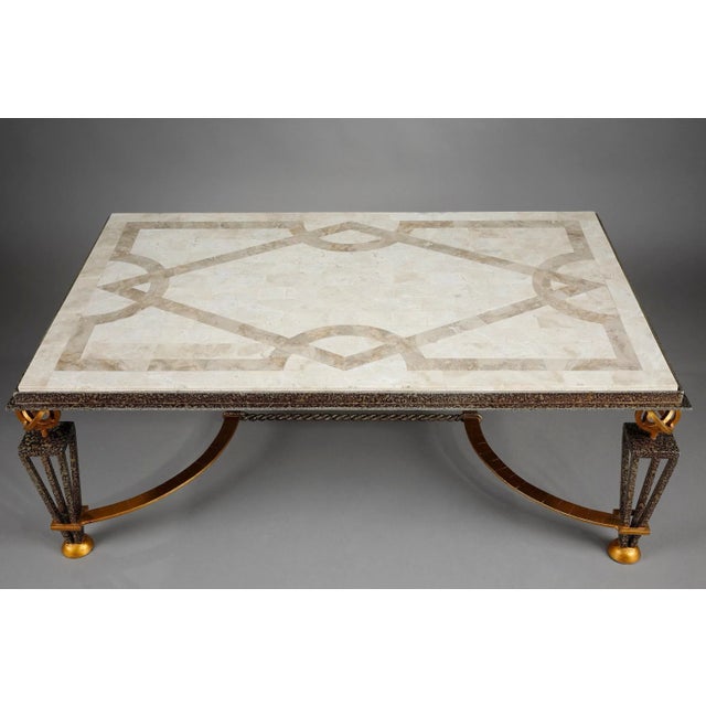 Coffee Table in the style of Gilbert Poillerat For Sale - Image 3 of 18